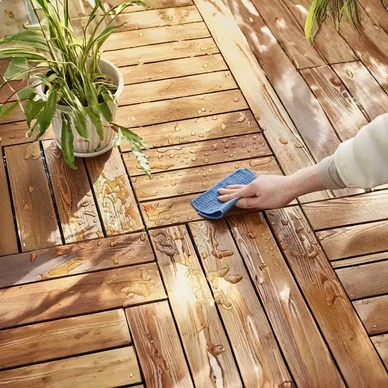 5pcs Outdoor Interlocking Wood Floor Tiles