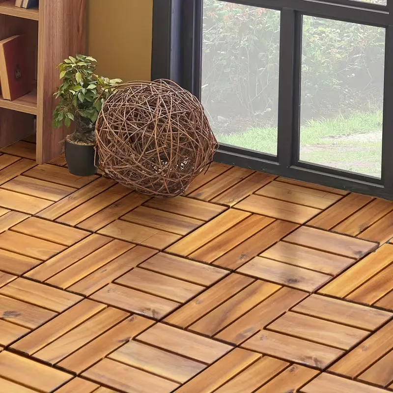 Interlocking Wooden Floor Mat for Indoor & Outdoor
